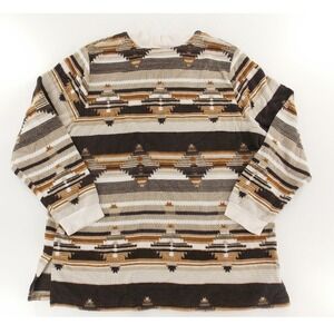 Blair Fleece Pullover Southwestern Aztec Unisex XLG Brown